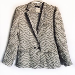 GIADA FORTE Textured Black/Tan Linen Cotton Jacket